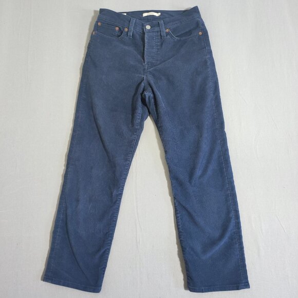 Levi's corduroy pants women's sz W28/L26 purplish blue wedgie straight white tab - Picture 1 of 16